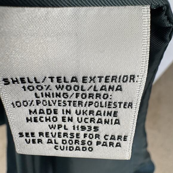 Vintage 90s Liz Baker Womens Wool Overcoat Long Forest Green Full Length Sz 18W - Picture 5 of 5